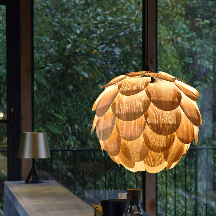 Ofunato Single Globe Pendant with Scale Accents