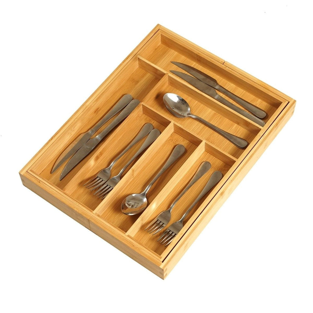 Extendible Bamboo kitchen drawer organizer