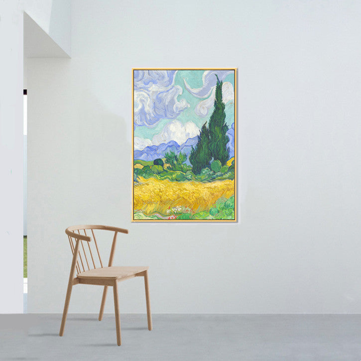Wheat Field with Cypresses Oil Painting