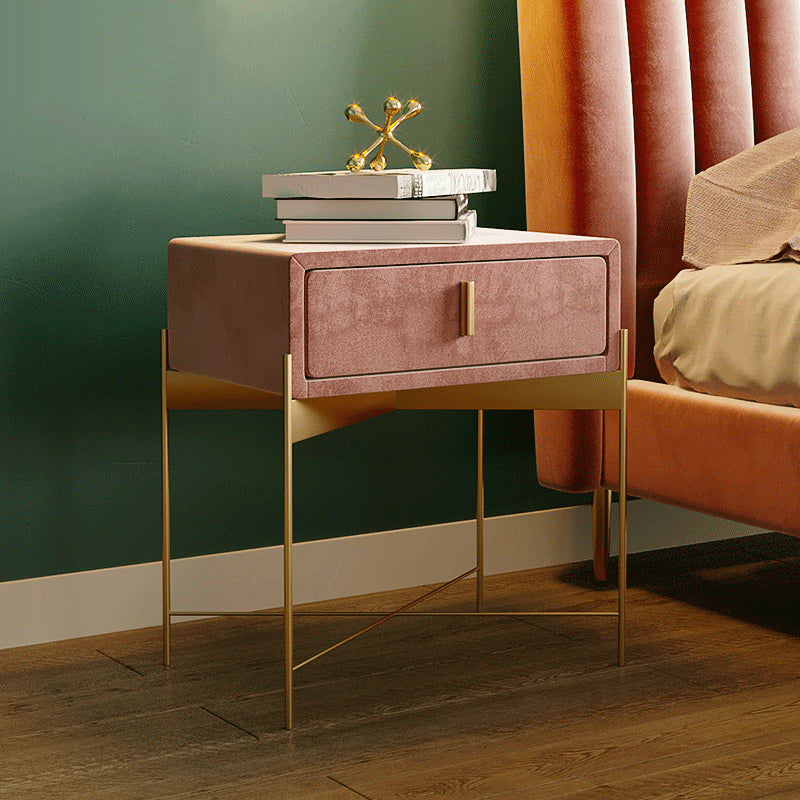 Capra 1 - Drawer Velvet Nightstand