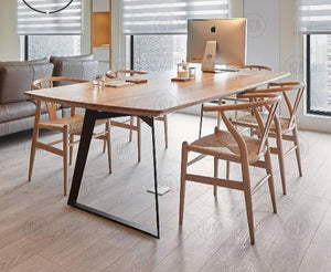 GRAHAM Scandinavian Dining Table Solid Wood Live Edge Nordic