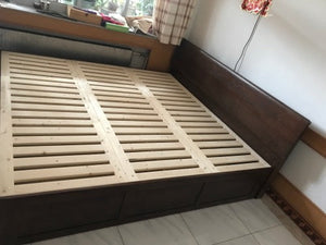 ROWAN MATEO Nordic Wooden Storage Bed Pure Solid Wood