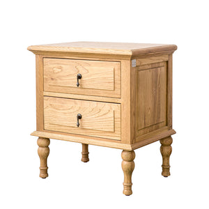 EZEKIEL American French Country Bedside Table 2 Drawers ( Select from 3 Color )