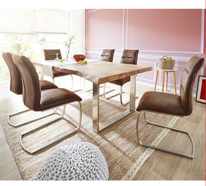 AUSTIN Loft Design Modern Solid Wood Slab Dining Table
