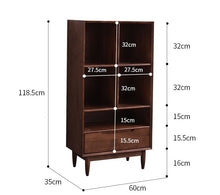 KAILANI TOKYO HILTON Japanese Scandinavian Bookcase Display Cabinet Solid Wood ( 4 Colour 3 Size )