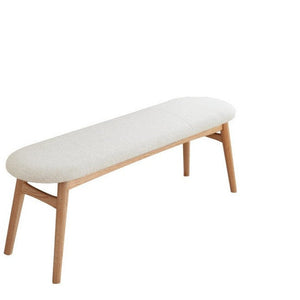 LYRIC BELAIR Solid Wood Bench Nordic Oak Washable Cushion Fabric