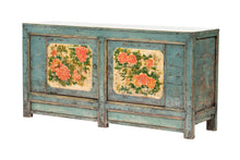 王 Wang Vintage Green Gansu Painted Sideboard Poplar
