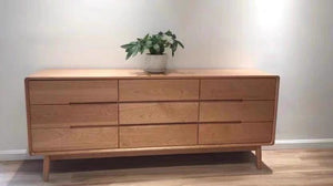 ANGELINA CONRAD Dresser Scandinavian Nordic Solid Wood Nine Drawers Cabinet